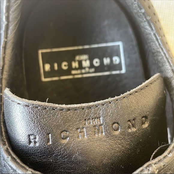 John Richmond Leather trainers Bling Back Size 39 Logo Rare